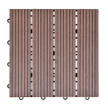 WPC Tiles Hollow Back Wood Grain Composite Flooring Deck Tile DIY Inlocking Floor Outdoor Deck Floor